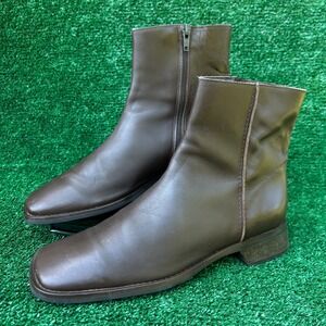 Banana Republic Brown Leather Square Toe Ankle Boots Made in Italy Mens Size 8